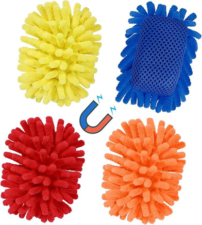 SITHON 4 Pieces Magnetic Microfiber Shag Whiteboard Eraser, Washable Microfiber by SITHON