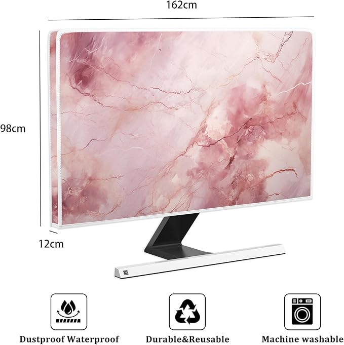 Baocicco Fashion Pink Marble Waterproof Television Cover 70 Inch Full Body - Image 2