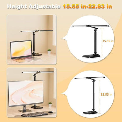 CHARYJOD LED Desk Lamp for Office Home, Height Adjustable Architect Desk Light - Image 6