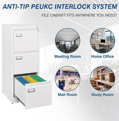 PEUKC 3-Drawer File Cabinet - Image 6