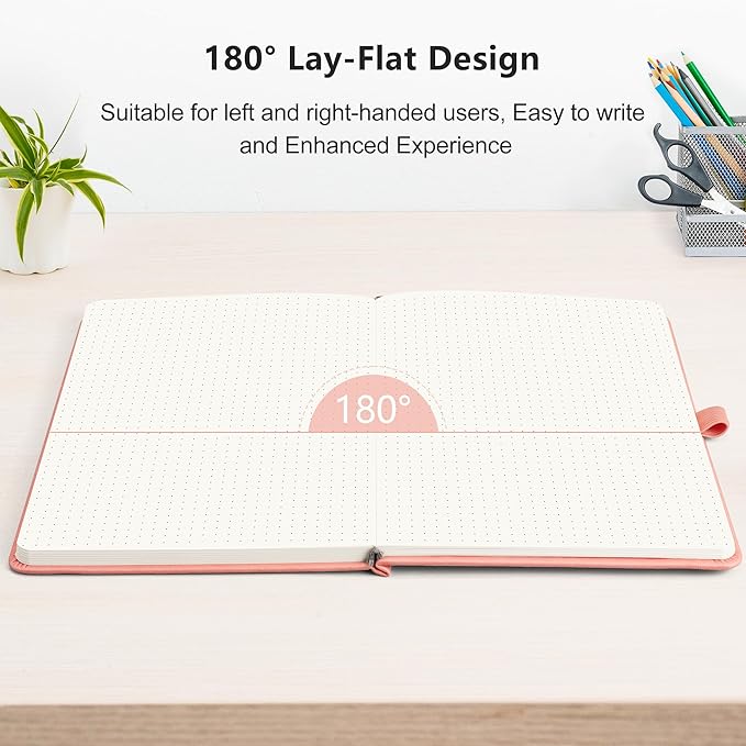 RETTACY Bullet Dotted Journal Notebook, 256 Pages, A5 Medium Size, Leather - Image 6