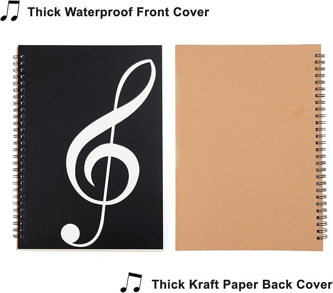 MoHern Blank Sheet Music Notebook, 160 Pages Composition Staff Paper Notebook - Image 6