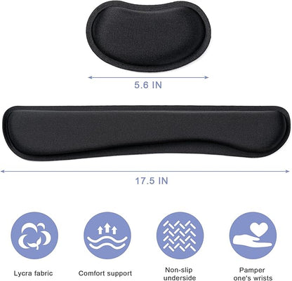 Hoewina Keyboard Wrist Rest, Ergonomic Wrist Rest, Superfine Fabric and Gel - Image 2