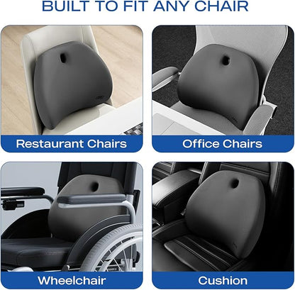 Skechers Lumbar Support Pillow for Office Chair, Memory Foam Lumbar Pillow - Image 6