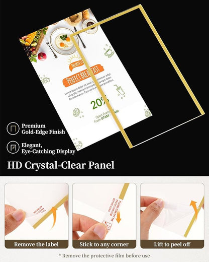 Dynta Acrylic Sign Holder 4x6 8 Pack Double Sided Clear Plastic Display Stands - Image 4