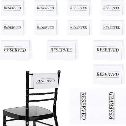 12 Pcs Reserved Seating Signs Reserved Chair Sign Printed Placeholder by Unknown