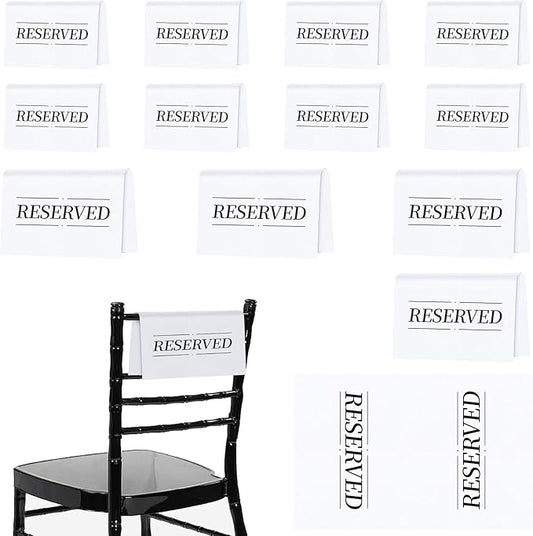 12 Pcs Reserved Seating Signs Reserved Chair Sign Printed Placeholder by Unknown