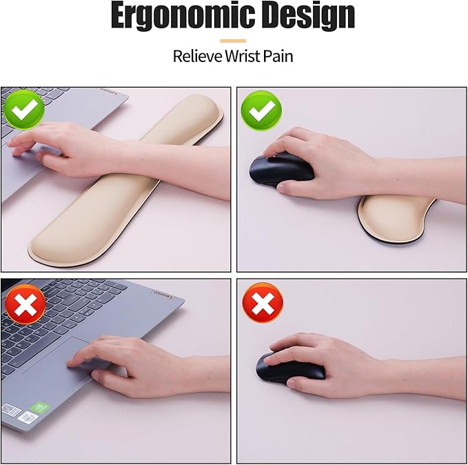 Bloss Leather Desk Pad and Keyboard Wrist Rest, Large Mouse Pad + Keyboard - Image 3