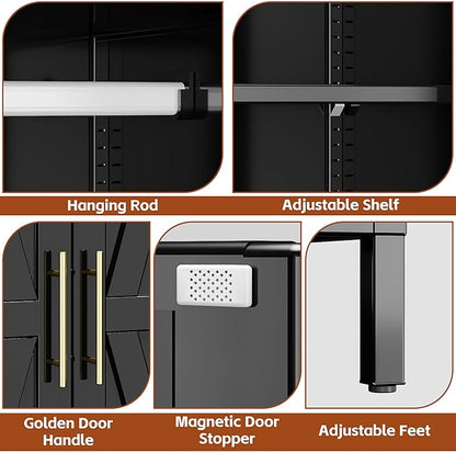 SUPEER Metal Wardrobe Cabinet - Image 4
