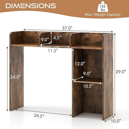 Tangkula Desktop Bookshelf, Countertop Storage Hutch - Image 3