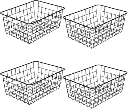 LeleCAT Wire Storage Baskets, Metal Wire Food Storage Organizer Bin Basket by HomeSpaceStorageBasket