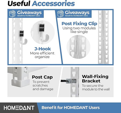 HOMEDANT 5 Tier Laminated White Boltless Metal Shelving Unit Adjustable Garage - Image 6