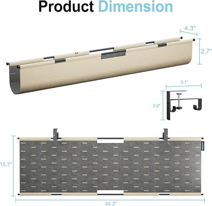 2-in-1 Under Desk Cable Management Tray & Privacy Panel, Dual-Sided Felt Cord - Image 7