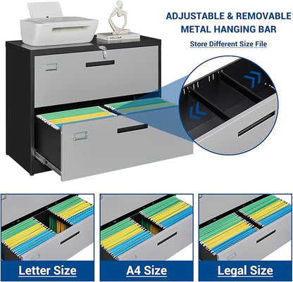 Fesbos 2 Drawer Lateral File Cabinet - Image 4