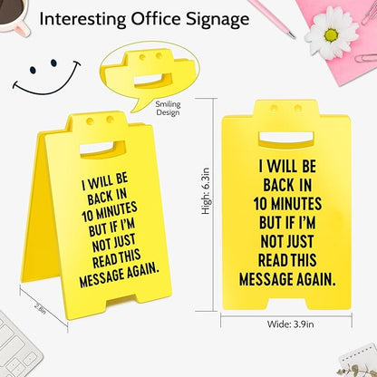 Smilelife Funny Office Cubicle Decor Will Be Back In 10Minutes Desk Sign Team - Image 2