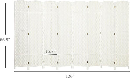 HOMCOM Room Divider, 8 Panel Folding Privacy Screen, 5.6' Tall Freestanding - Image 7
