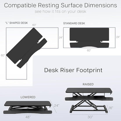 VIVO 42 inch Desk Converter, K Series, Height Adjustable Sit to Stand Riser - Image 6