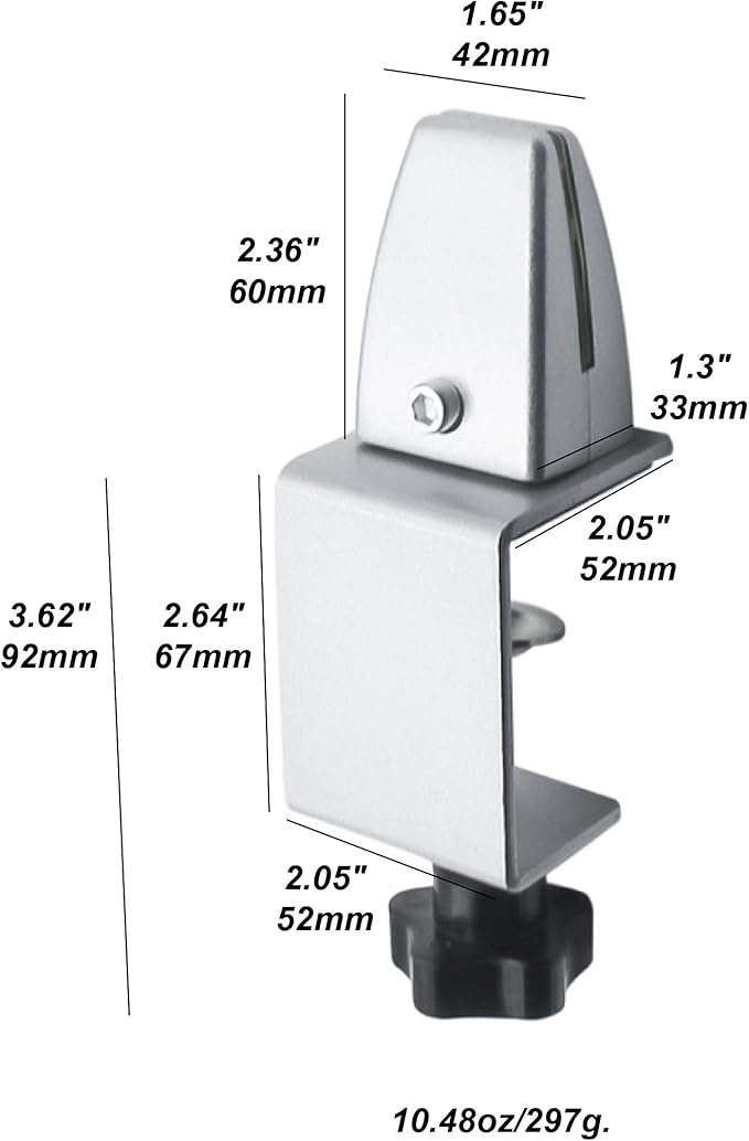 Sneeze Guard Support Clamp Partition Aluminum Adjustable Partition Clamp - Image 3