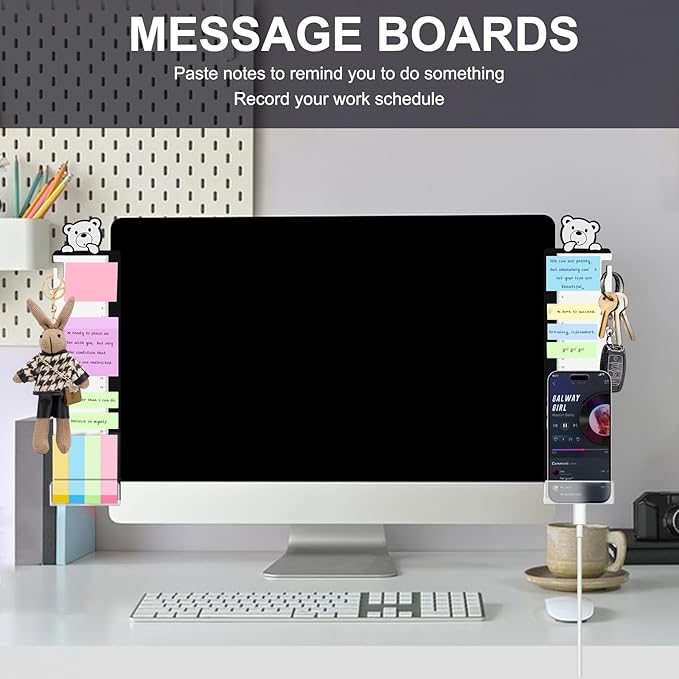 2pcs Office Desk Accessories Monitor Memo Board Computer Message Board Office - Image 6