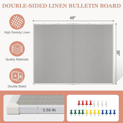 AMUSIGHT Double-Sided Large Cork Board - Image 2