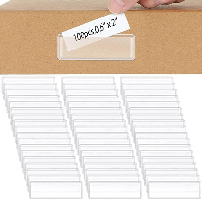 Jeyiour 100 Pcs Label Holders Adhesive Nameplate Pockets Storage Bin Labels by Jeyiour