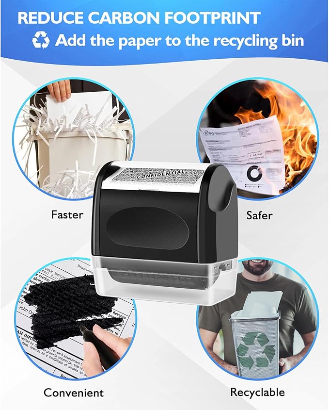 Identity Theft Protection Roller Stamp, 1 Refill Ink - Image 4