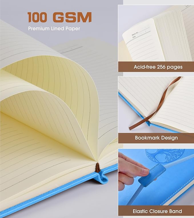 Biuwory Lined Journal Notebook for Women Men, 256 Pages B5 Large Hardcover - Image 4