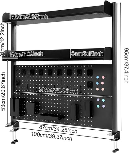Dlinanta Clamp-On Pegboard Desk Organizer, 2-Tier Clamp On Desk Shelf - Image 3