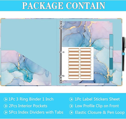 Lateefah 3 Ring Binder, 1 Inch Binder Organizer - Image 5
