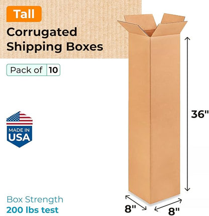 Tall Moving & Shipping Boxes 8x8x36 inches - Image 2