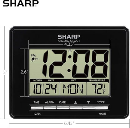 Sharp Atomic Desktop Clock – Auto Set Digital Alarm Clock - Image 5