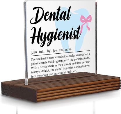 Dental Hygienist Gift Desk Decor Sign, Appreciation Plaque by Pariveca