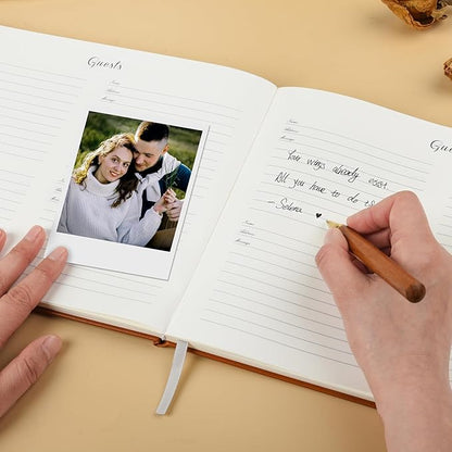 Leather Wedding Guest Book, Visitor Log Guest Book - Image 3