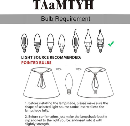 TAaMTYH small lamp shade chandelier shades set of 3，Fabric Lampshade - Image 4