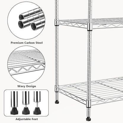 M MZG 1250 lbs 5 Tier Shelf Metal Storage Shelves Wire Rack Closet Organizers - Image 5