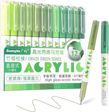 kander Acrylic Gel Pens, 12 Colors Highlighter Acrylic Gel Ink Pens by Yourcreativeassistant