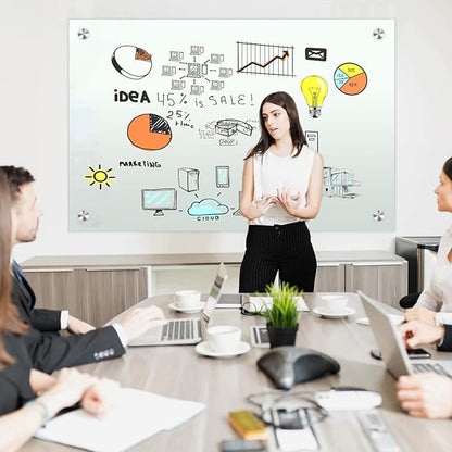 H-Qprobd Dry Erase White Board for Wall 72"x40" Magnetic Glass Frameless - Image 6