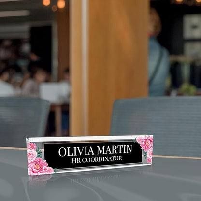 Signs ByLITA Floral Pattern Customized Nameplate | Midnight Bloom Personalized - Image 4