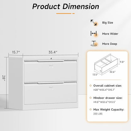 Bestoo 2-Drawer Lateral File Cabinet - Image 3