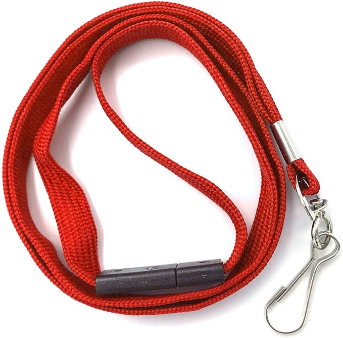 Lanyards Safety Red Lanyards Neck Flat Premium Breakaway Badge Lanyard - Image 5