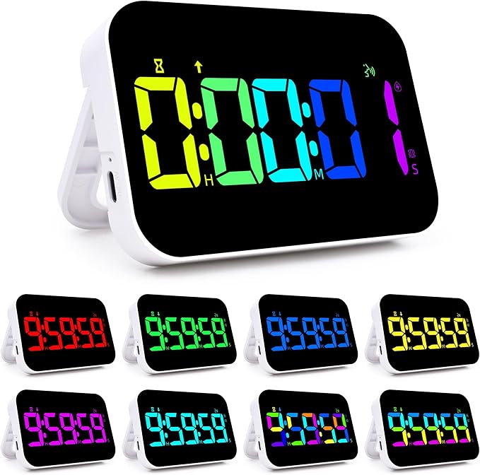 Kitchen Timer （1.5" Number） 10 RGB Color Changing Digital Magnetic Timer by Unknown