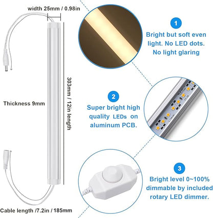 Litever Under Cabinet LED Lighting Kit, Super Bright, 31W 2000 Lumen, Plug or - Image 2