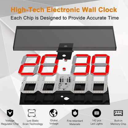 LED Large Digital Wall Clock, Oversize Wall Clock - Image 6