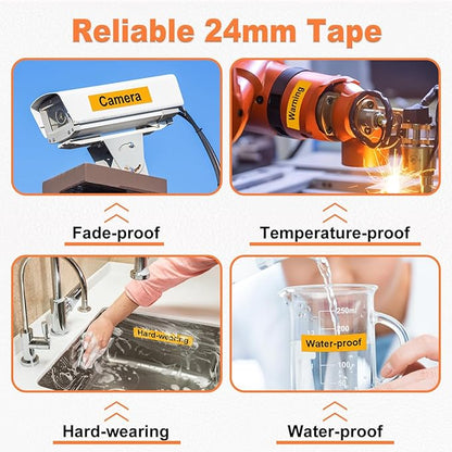 24mm Label Tape Orange Replace for Brother P Touch TZe TZ Tape 24mm 0.94'' - Image 4