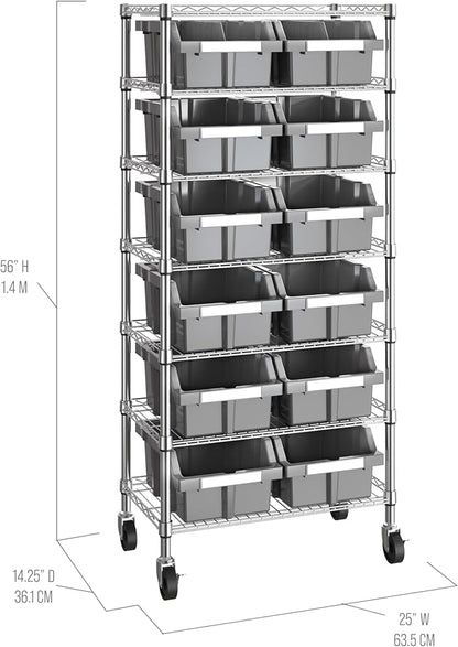 Seville Classics Heavy Duty NSF Bin Rack Solid Steel Wire Shelving Storage Unit - Image 12