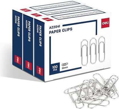 Deli Jumbo Paper Clips Smooth, 300 Large Paper Clips, 3 Boxes of 100 Each by delioffice