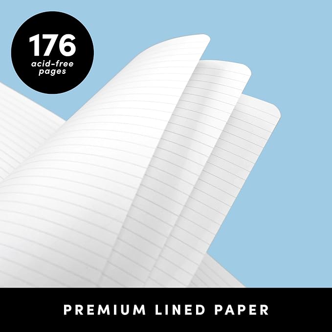 PAPERAGE 2-Pack Softcover Lined Journal Notebook, 176 Pages, Large B5 College - Image 4