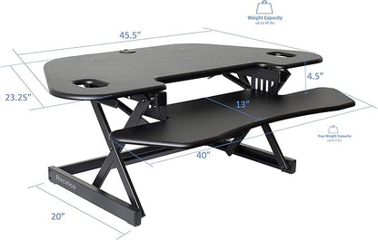Rocelco 46" Height Adjustable Corner Standing Desk Converter - Image 3