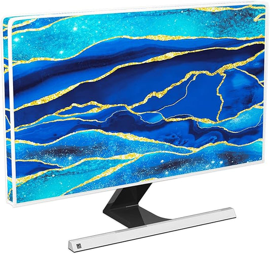Baocicco Royal Blue Marble Waterproof TV Cover 75 Inch Creative Design Monitor by Baocicco