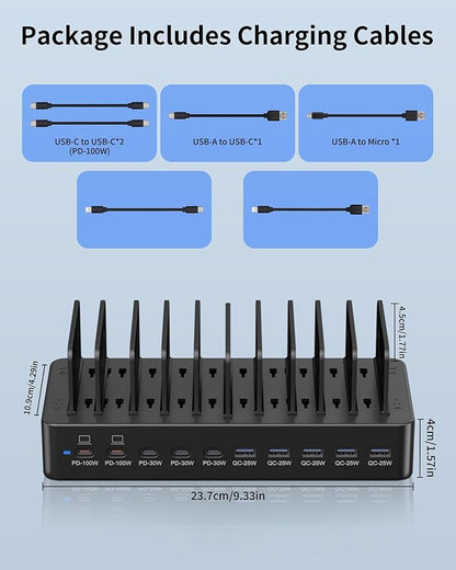 415W Charging Station for Multiple Devices, 10-Port USB C Fast Charger Station - Image 8